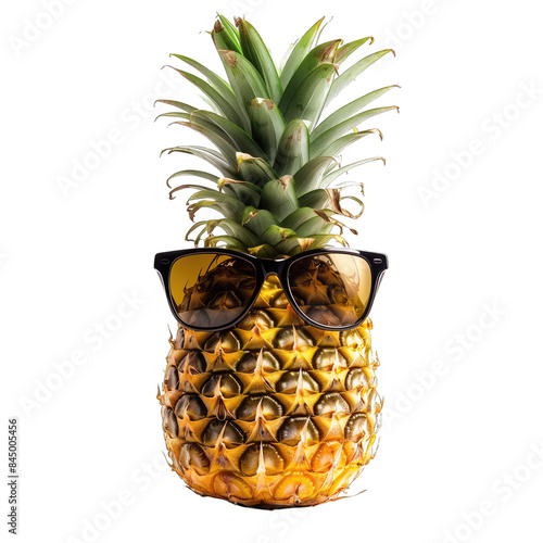 Pineapple wearing sunglasses theme summer and isolated on a white background-PNG (1)