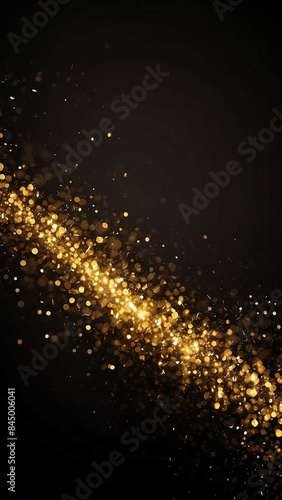 Abstract dark and gold glitter bokeh background for festivals, new year, birthday