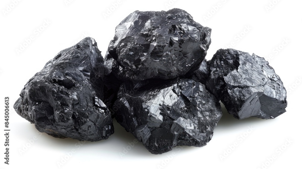 Obraz premium Coal on a white background