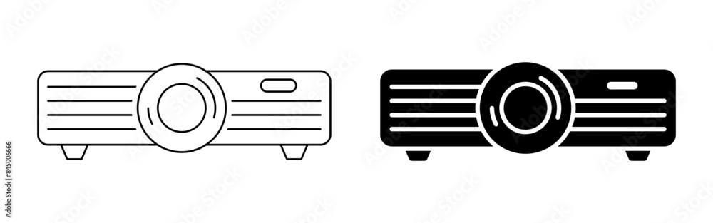 projector icon set isolated on white background projector icon set isolated on white background