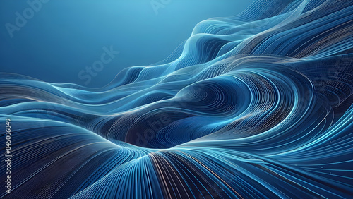 Fototapeta Naklejka Na Ścianę i Meble -  Abstract background a blue wavy lines in a blue background