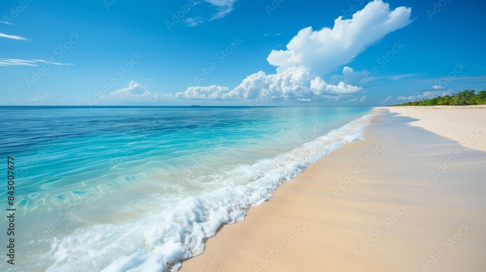 Beach with white sand and blue sea Beach with white sand and blue sea