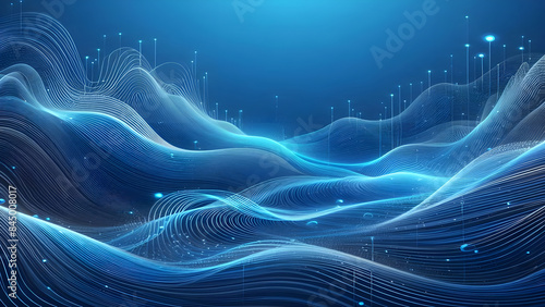 Wallpaper Mural Abstract background a blue wavy lines in a blue background Torontodigital.ca