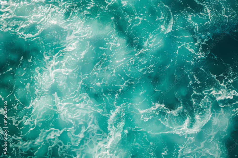 Aquamarine colored surface of the ocean, up view photo Aquamarine colored surface of the ocean, up view photo