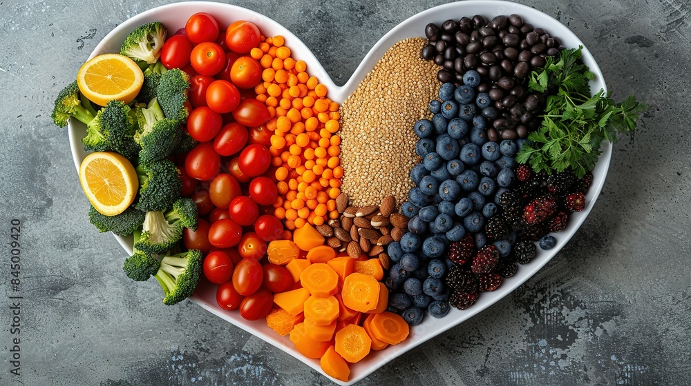 Nurturing the Heart: Gorgeous Display of Fresh Fruits, Veggies, and Whole Grains Nurturing the Heart: Gorgeous Display of Fresh Fruits, Veggies, and Whole Grains