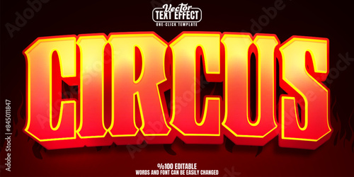 Circus editable text effect, customizable carnival and marquee 3D font style
