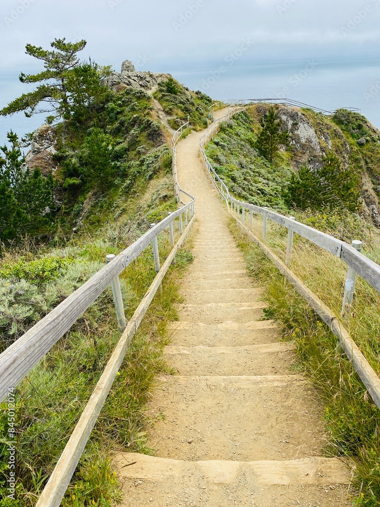 Muir Beach Overlook. Muir Beach Overlook is part of the Golden Gate National Recreation Area. People may visit this cliffside park when driving on State Route 1 north of San Francisco, California Muir Beach Overlook. Muir Beach Overlook is part of the Golden Gate National Recreation Area. People may visit this cliffside park when driving on State Route 1 north of San Francisco, California