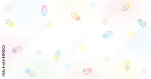 虹色ふわふわ羽根　背景　イラスト②