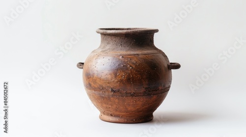 Wallpaper Mural Vintage brown ceramic pot on white background aged appearance space for text Torontodigital.ca