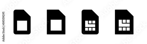 Sim card icon set. dual sim card icon vector