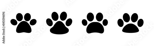 Paw icon set. paw print icon vector. dog or cat paw
