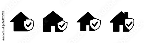 House insurance icon set. house protection icon.