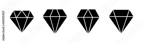 Diamond icon set. diamond gems vector icon.