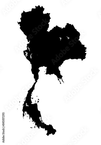 thailand map silhouette on transparent background