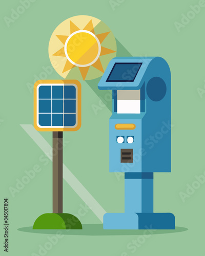 With their sleek design and environmentallyfriendly energy source solarpowered meters were quickly becoming a popular choice for parking enforcement.. Vector illustration