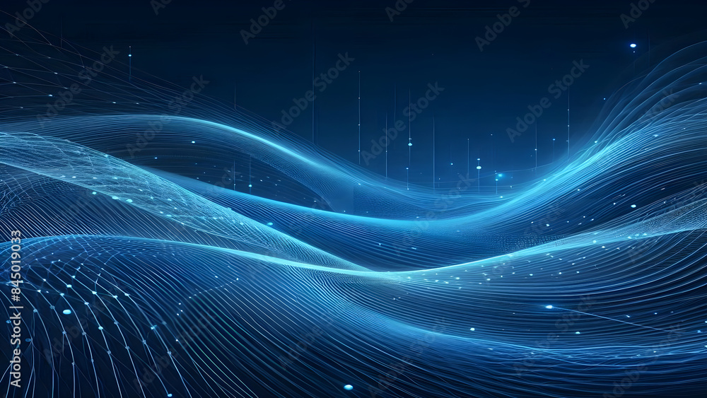 Abstract background a blue wavy lines in a blue background