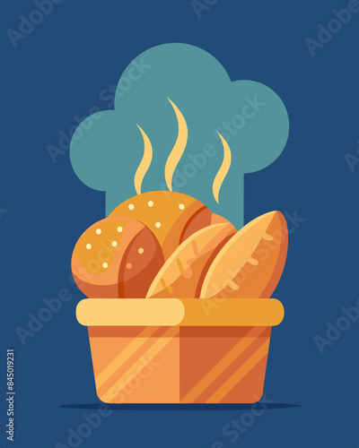 The smell of freshly baked bread wafted from the food bank offering a brief moment of relief and anticipation to those in line.. Vector illustration
