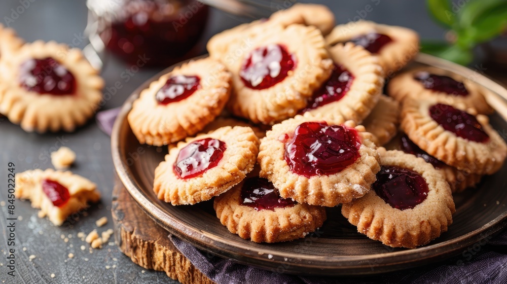 Cookies filled with jam that are made at home Cookies filled with jam that are made at home