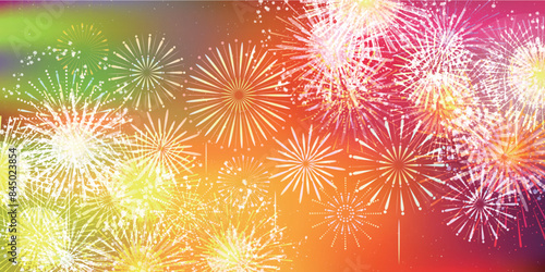 花火　夏祭り　風景　背景	