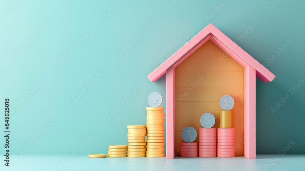 Saving Money for Home Concept Saving Money for Home Concept