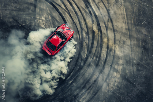 top view drifting car, racing