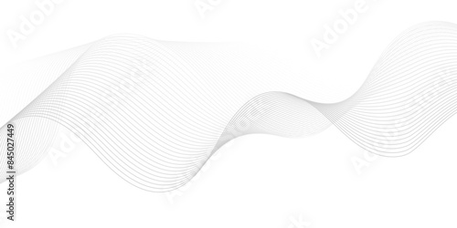 Seamless Abstract grey smooth wave lines element swoosh speed wave lines modern stream background. Abstract wave line for banner, template, wallpaper background with wave design.