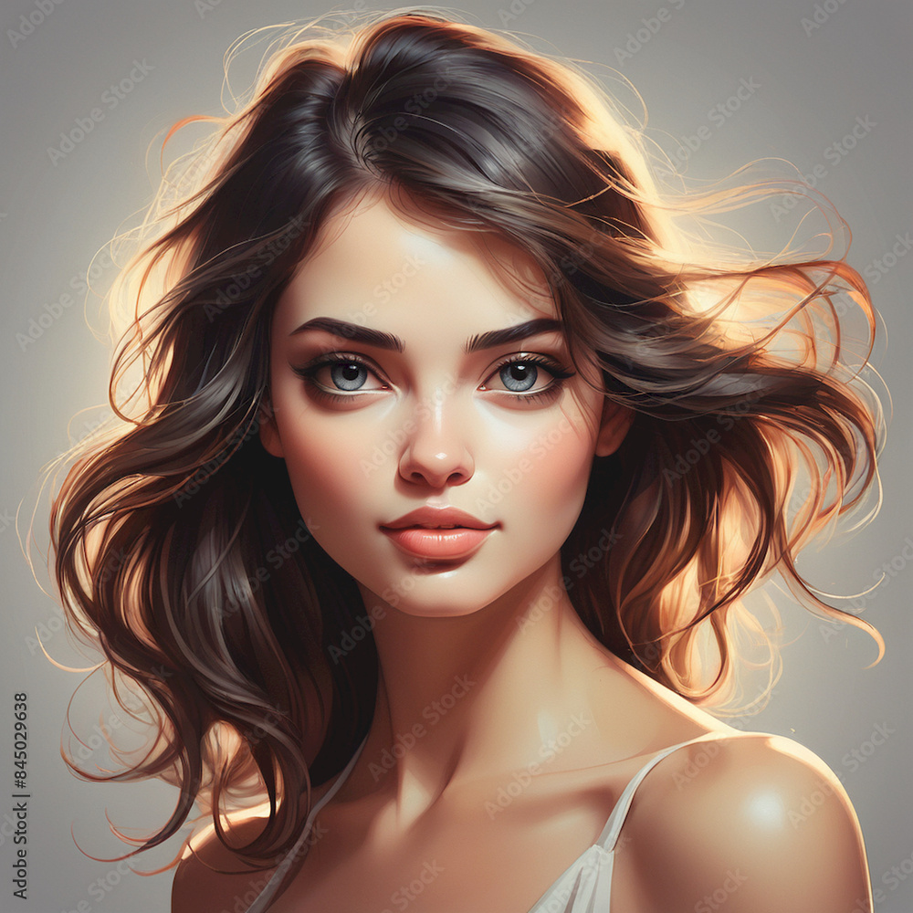 Fototapeta premium Beautiful Woman Ilustration Design Very Beautiful