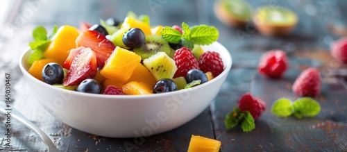 Healthy Fruit Salad in White Bowl - Ideal Breakfast for Weight Loss