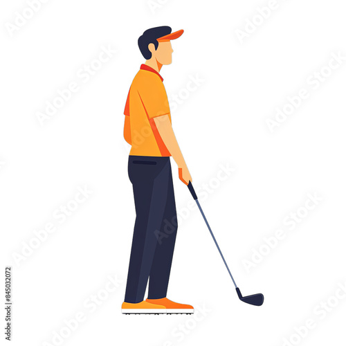 Man playing golf flat icon