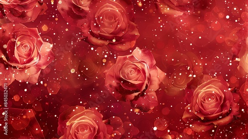 Orange  rose  with  stars background  photo