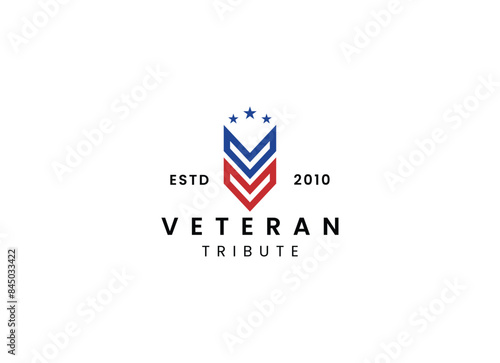 American USA military veteran tribute logo design