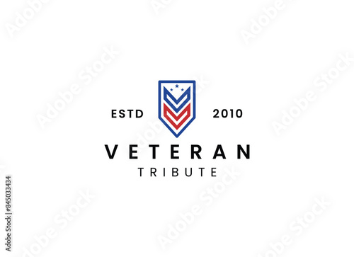 American USA military veteran tribute logo design