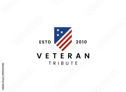 American USA military veteran tribute logo design