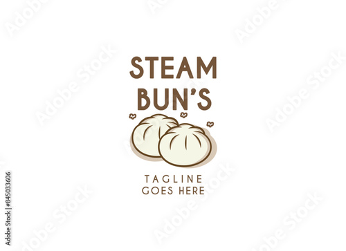 Steamed buns logo design vector template. Chinese steamed bun.