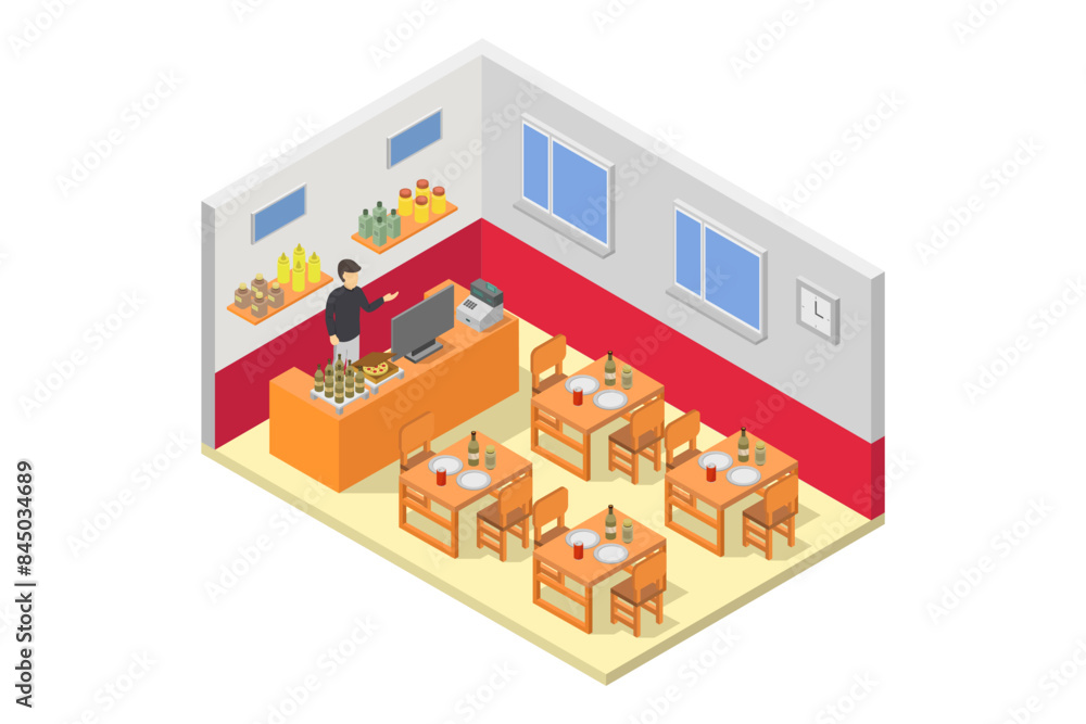 Isometric restaurant Isometric restaurant