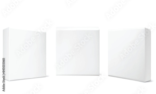 product packaging box empty box mockup isolated on white background illustration. vector © pornchai