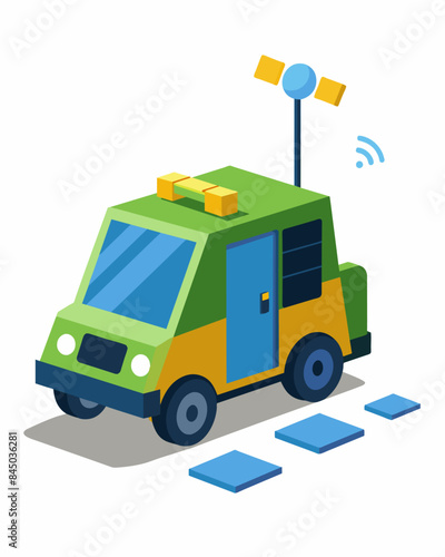 With its advanced sensors and solarpowered capabilities the street sweeping machine can detect and remove even the tiniest pieces of debris from the streets.. Vector illustration