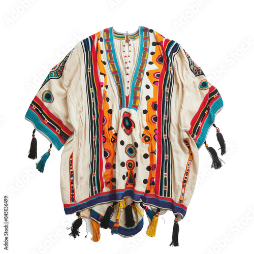 boho tunic on transparent background, single object photo