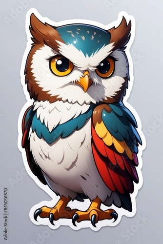 A Colorful Illustration of an Owl