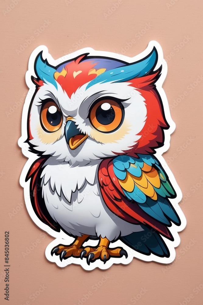 Cartoon Illustration of a Colorful Owl Cartoon Illustration of a Colorful Owl