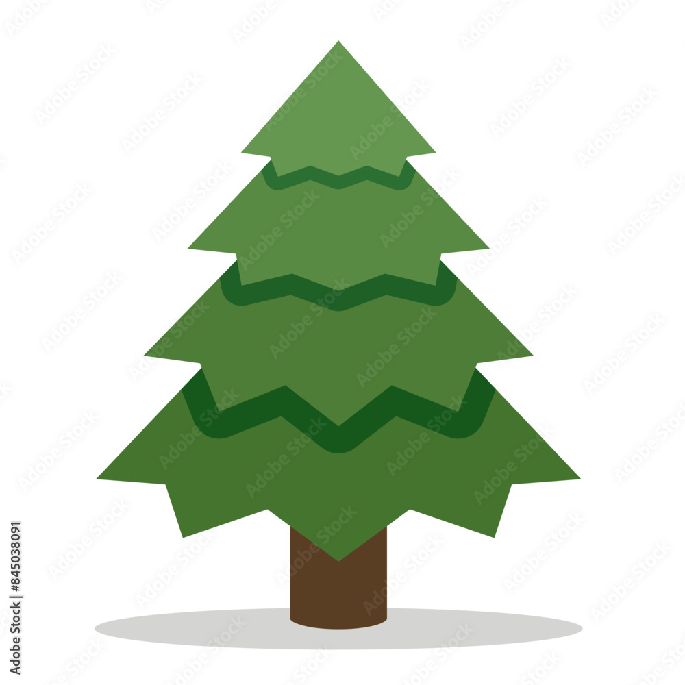 Fototapeta premium Simple pine tree icon for coniferous, forest or landscape