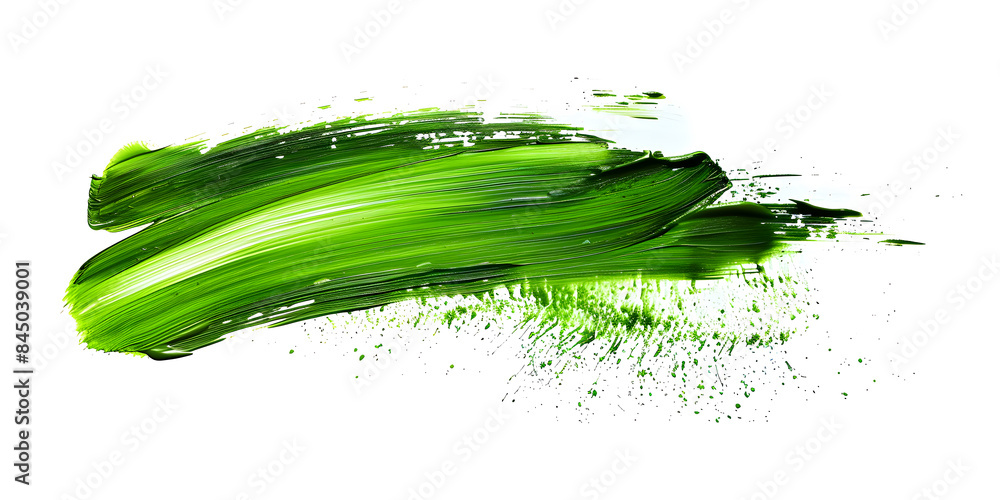 Painting of Light Green Brush Stroke Isolated on White Background Painting of Light Green Brush Stroke Isolated on White Background