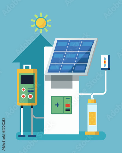 The hospitals medication dispensing system is powered by solar energy ensuring timely and accurate dispensing without reliance on electricity.. Vector illustration
