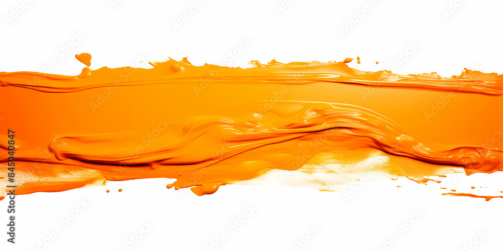 Painting of Orange Brush Stroke Isolated on White Background Painting of Orange Brush Stroke Isolated on White Background