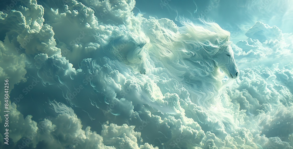 Fototapeta premium Clouds, in their ever-changing forms, mirror the imagination's ability to mold reality.