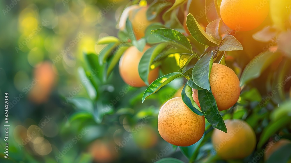Ripe juicy grapefruit. Fruit tree on a sunny day Ripe juicy grapefruit. Fruit tree on a sunny day