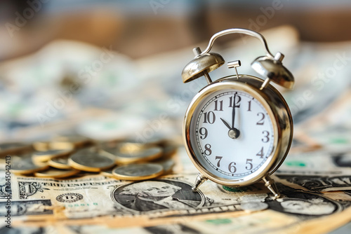 Time is money. The alarm clock is on many banknotes.