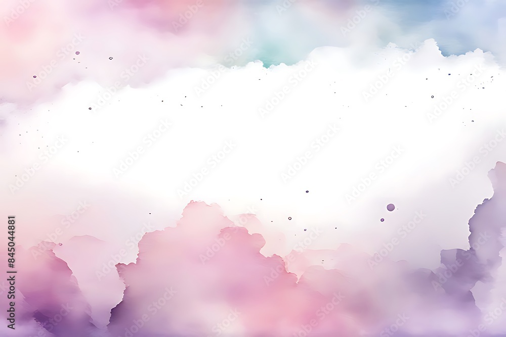 Obraz premium Grunge watercolor border background and texture, white bright tone, space for design. watercolor background