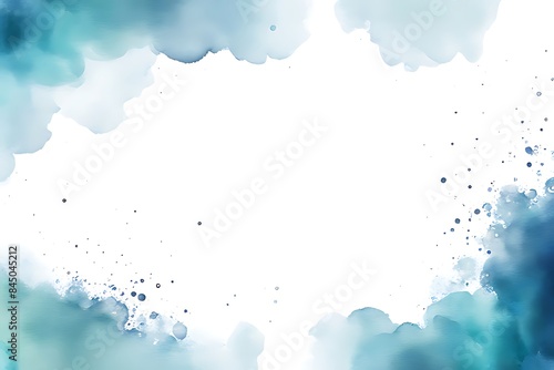 Grunge watercolor border background and texture, white bright tone, space for design. watercolor background