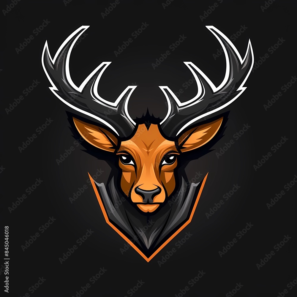 deer head modern logo design deer head modern logo design
